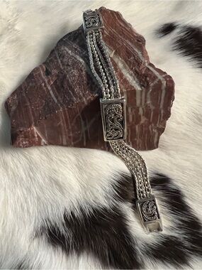 Napier Silver Tone Multi-Chain Decorative Link Bracelet